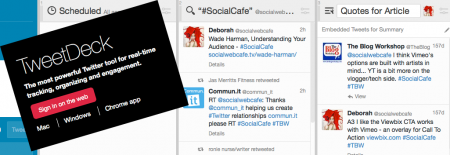 SocialWebCafe Twitter Chat Tools%201%20*%20TweetDeck%20%23SocialCafe%203.11 w/ %40SocialWebCafe http://sw.bcafe.co/9T %28Summary%29 %23SocialCafe