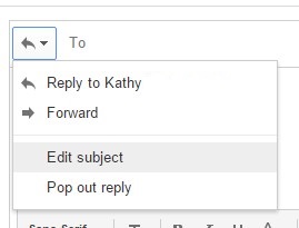 Subject Line in Gmail